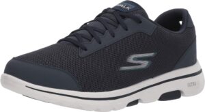 skechers men's gowalk 5 qualify-athletic mesh lace up performance walking shoe sneaker, navy/blue, 9.5