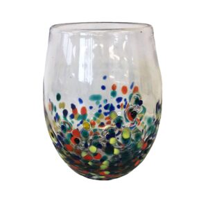 tag 16 oz. pebble glass multicolored stemless glass wine drinkware dishwasher safe beverage glassware dinner party wedding white