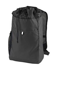 port authority hybrid backpack, dark charcoal/black, one size