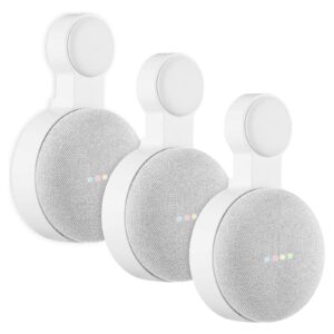 caremoo google home mini wall mount, white, 3 pack - superb cord management for space-saving design