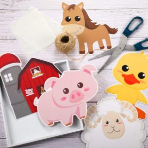 35 Pieces Farm Animals Decor Farm Animal Party Decorations and Supplies, Farm Animal Cutouts for Baby Shower, Birthday Party Essentials with 80 Glue Point Dots