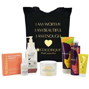 cocotique - beauty & self-care subscription box for skincare, body care, and curly/textured hair care