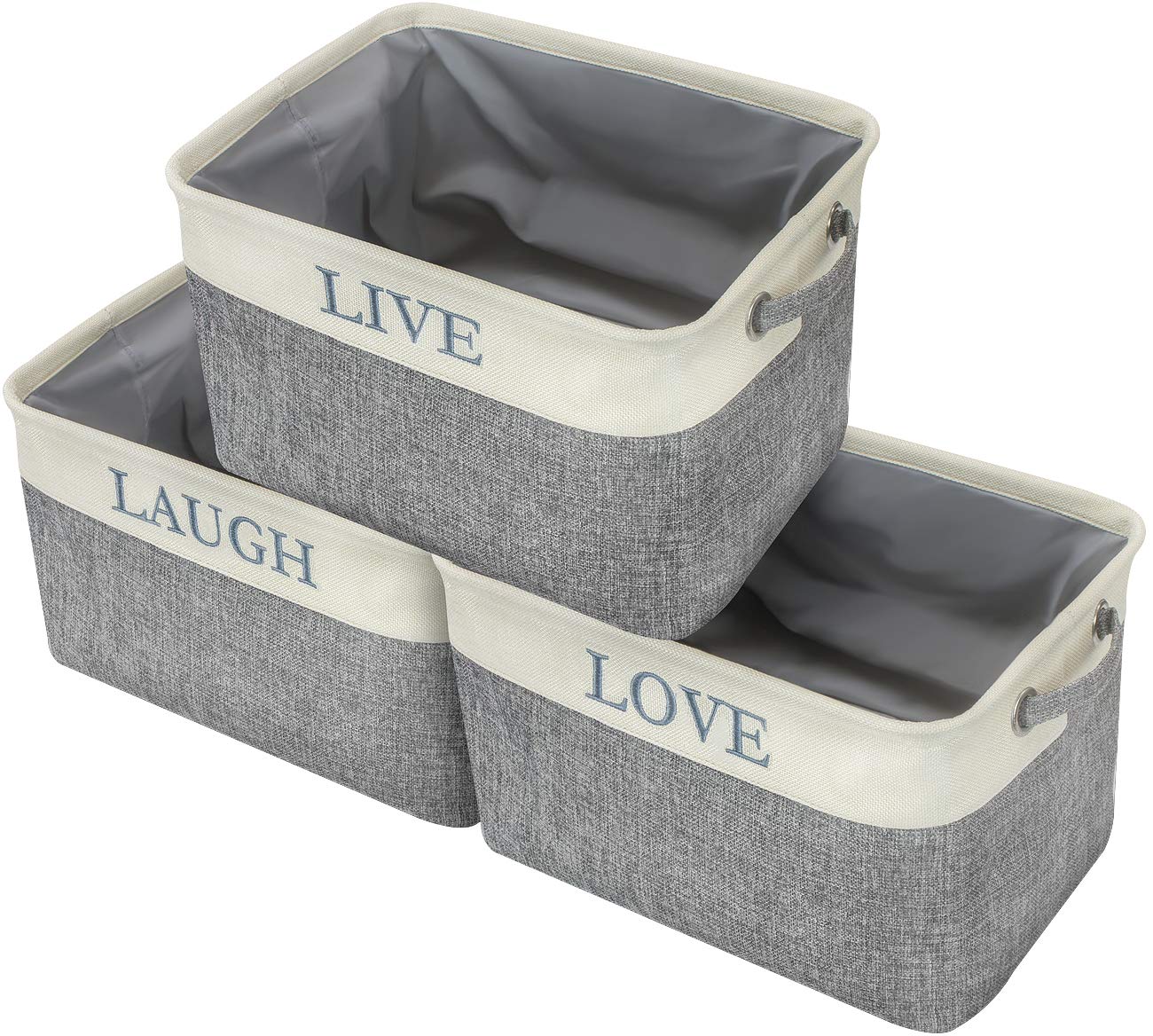 Sorbus Fabric Storage Cubes 15 Inch - Big Sturdy Collapsible Storage Bins with Dual Handles - Foldable Baskets for Organizing -Decorative Storage Baskets for Shelves | Home & Office Use -3 Pack| Grey