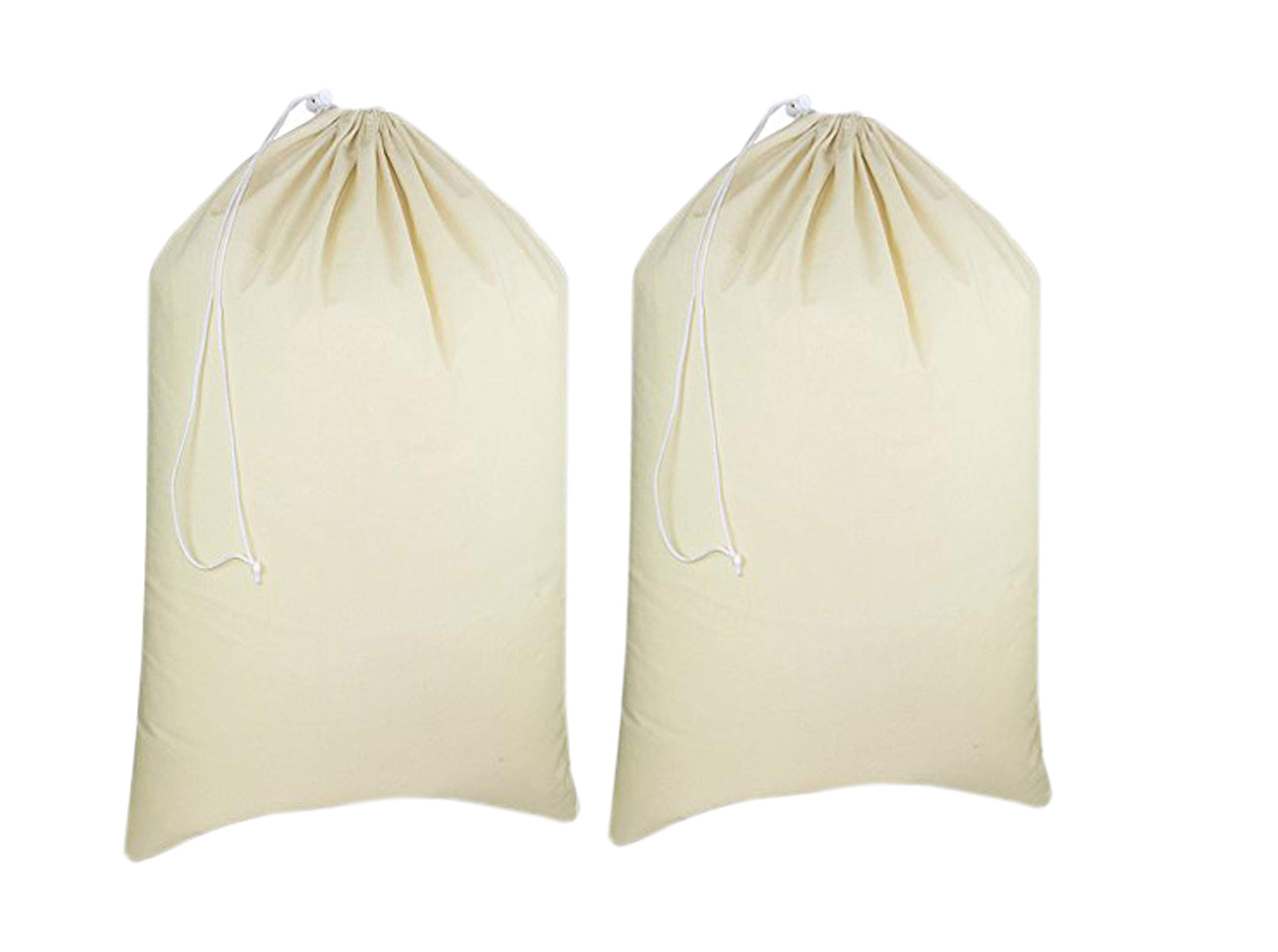 Urban Villa - 2 Pack Extra Large Canvas Heavy Duty Laundry Bags Natural Cotton -Multi Use- Size - 71x91 CMS