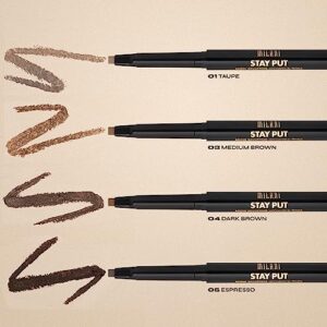 Milani Stay Put Brow Sculpting Mechanical Pencil - Medium Brown (0.01 Ounce) Cruelty-Free Long-Lasting Eyebrow Pencil that Defines and Shapes Brows