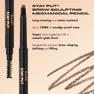 Milani Stay Put Brow Sculpting Mechanical Pencil - Medium Brown (0.01 Ounce) Cruelty-Free Long-Lasting Eyebrow Pencil that Defines and Shapes Brows