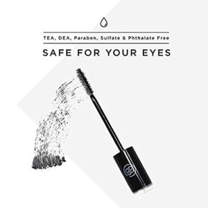 Lash Next Door Water Resistant Mascara Black Volume and Length - No Clump Volumizing Mascara for Thickening and Lengthening - Smudge Proof Lashes by Brooklyn and Bailey (1 Pack)