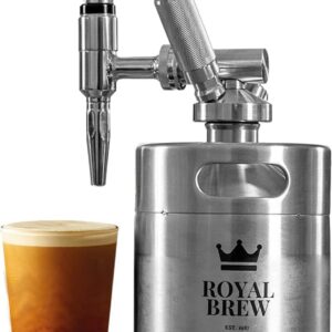 The Original Royal Brew Nitro Cold Brew Coffee Maker - Gift for Coffee Lovers - 64 oz Home Keg, Nitrogen Gas System Coffee Dispenser Kit