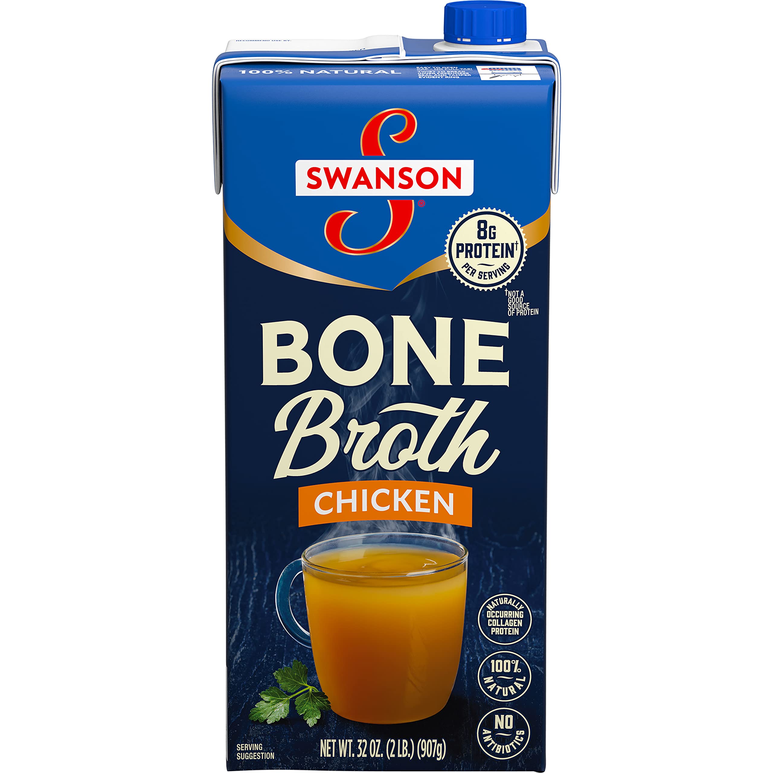 Swanson Chicken Bone Broth, 32 Ounce Resealable Carton