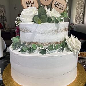 3 Pcs Mr&Mrs Toppers Natural Wood Cake Decoration Chic Rustic Wedding Mr Mrs Letter Topo for Couple Sweetheart Party Anniversary Birthday