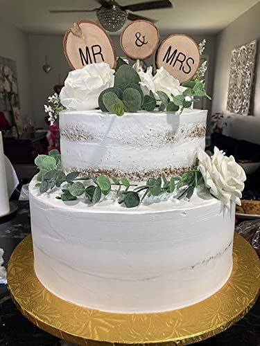 3 Pcs Mr&Mrs Toppers Natural Wood Cake Decoration Chic Rustic Wedding Mr Mrs Letter Topo for Couple Sweetheart Party Anniversary Birthday