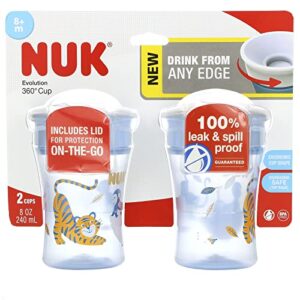 nuk evolution 360 cup, 8 oz., 2 pack, colors may vary