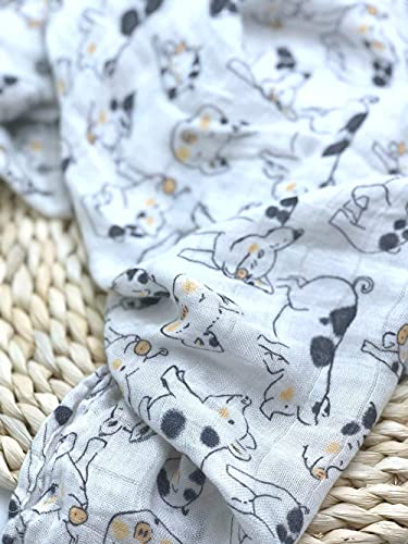 Ultra Soft Bamboo Muslin Swaddle Blankets Premium Receiving Blanket for Boys & Girls Luxurious Soft and Silky 47" x 47" Pig Blanket (Pig)