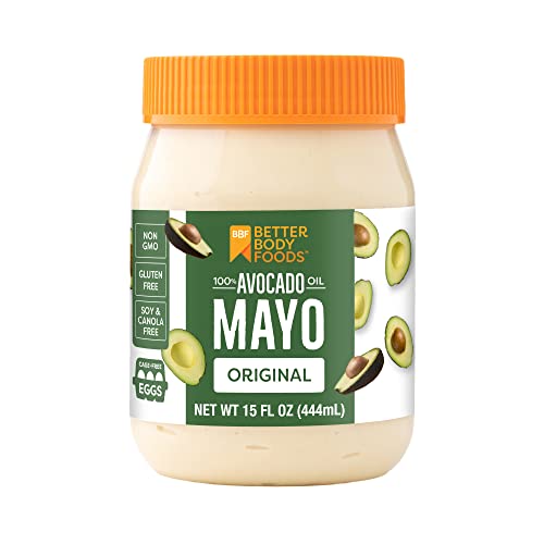 BetterBody Foods Avocado Oil Mayonnaise, Non-GMO Mayo Spread Made with Cage-Free Eggs, Paleo (15 Ounces)