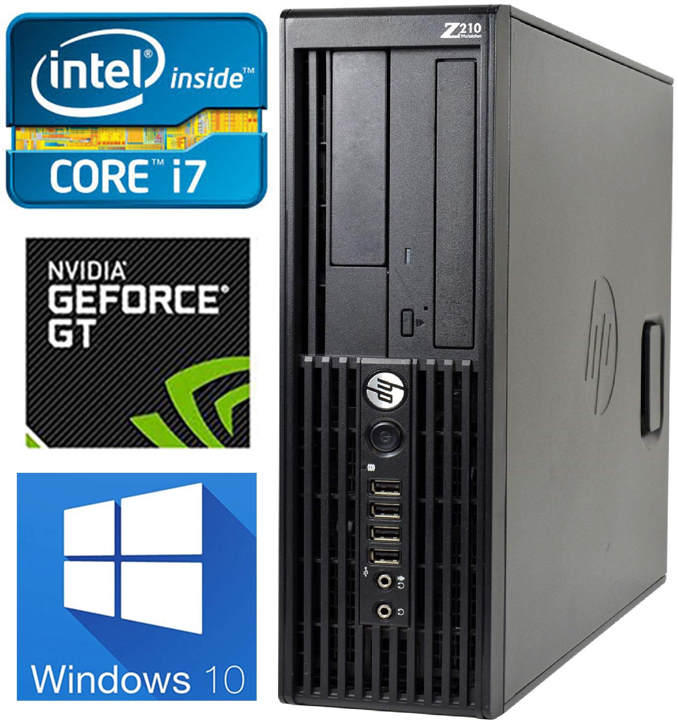 HP i7 Gaming Computer, Quad-Core i7 Upto 3.8GHz, 16GB RAM, 1TB SSD + 1TB HD, 4K Nvidia GeForce GT 730 Graphics Card 4GB(HDMI, DVI, VGA), WiFi & BT, DVD-RW, USB 3.0, Win 10 Pro(Renewed)