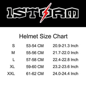 1Storm Dual Sport Motorcycle Motocross Off Road Full Face Helmet Dual Visor Storm Force Blue, Size Medium