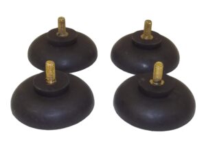 jl missouri parts 4x 3/8" #8-32 screw in 1 1/2" rubber suction cup, 1/2" tall, made in usa