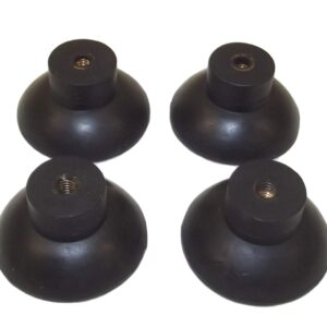 JL Missouri Parts 4X 3/8" #8-32 Female Screw in 1 5/16" Rubber Suction Cups, 11/16" Tall, Made in USA