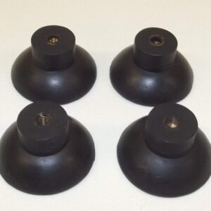 JL Missouri Parts 4X 3/8" #8-32 Female Screw in 1 5/16" Rubber Suction Cups, 11/16" Tall, Made in USA