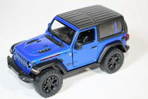 kinsmart 2018 jeep wrangler rudicon hard top blue 5" 1:34 scale die cast metal model toy w/ pullback action