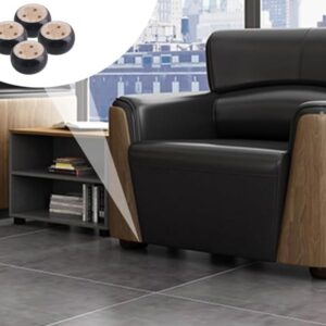 Mysummer 4PCS Round Furniture Bun Feet 2" Tall Replacement for Armchair Sofa Chair Loveseat Ottoman Dresser Legs (Black)