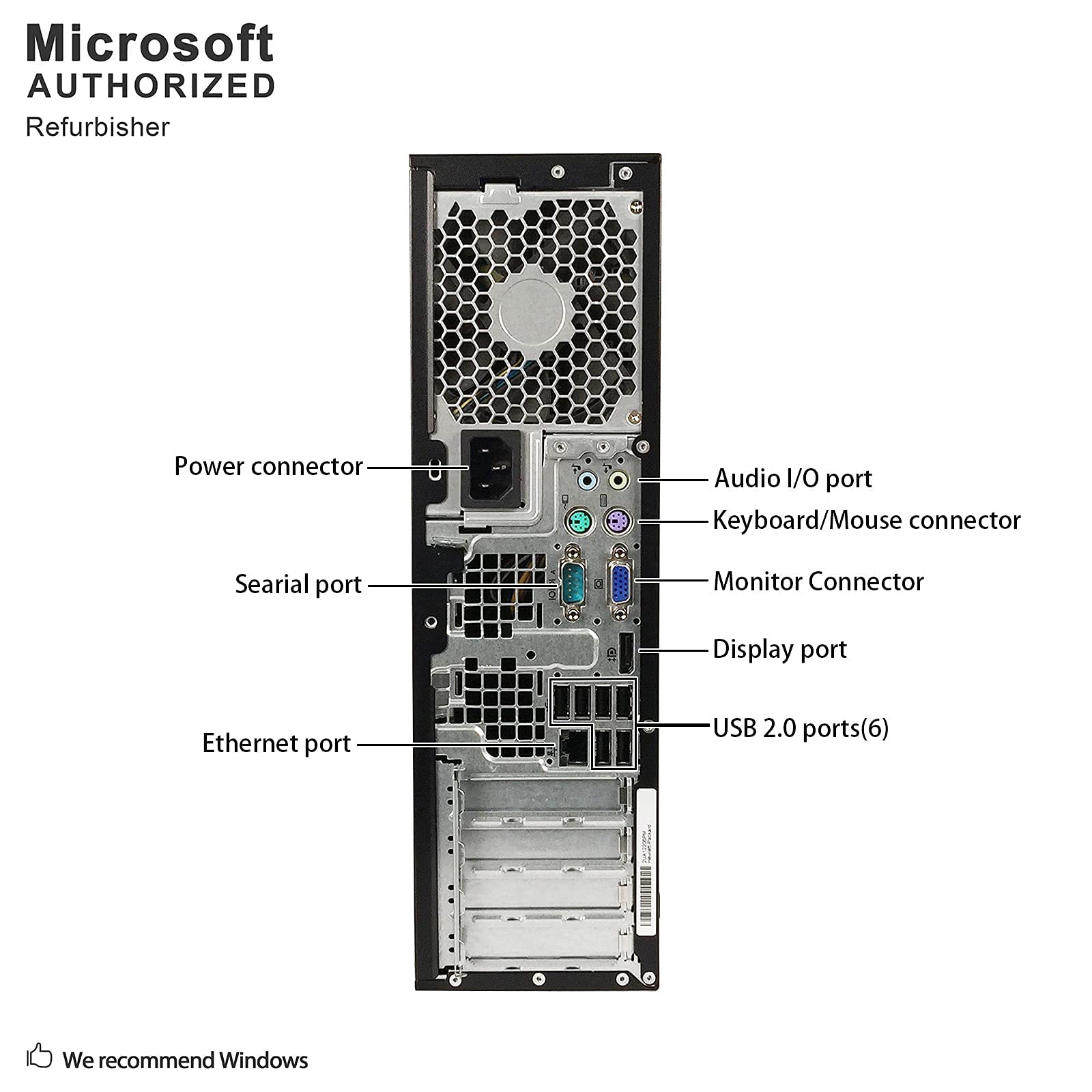 HP Elite Desktop Computer, Intel Core i5 3.1GHz, 8GB RAM, 1TB SATA HDD, Keyboard & Mouse, Wi-Fi, Dual 19in LCD Monitors (Brands Vary), DVD-ROM, Windows 10, (Renewed)