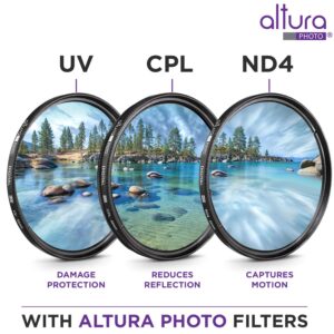 Altura Photo 55MM Lens Filter Kit - Includes 55MM ND Filter, 55MM Polarizer Filter, 55MM UV Filter - UV, CPL Polarizing Filter, Neutral Density for Camera Lens with 55MM Filters + Lens Filter Case