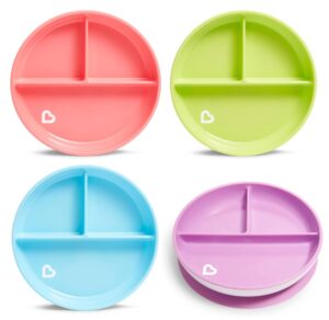 munchkin® stay put™ divided section toddler plates, colors may vary