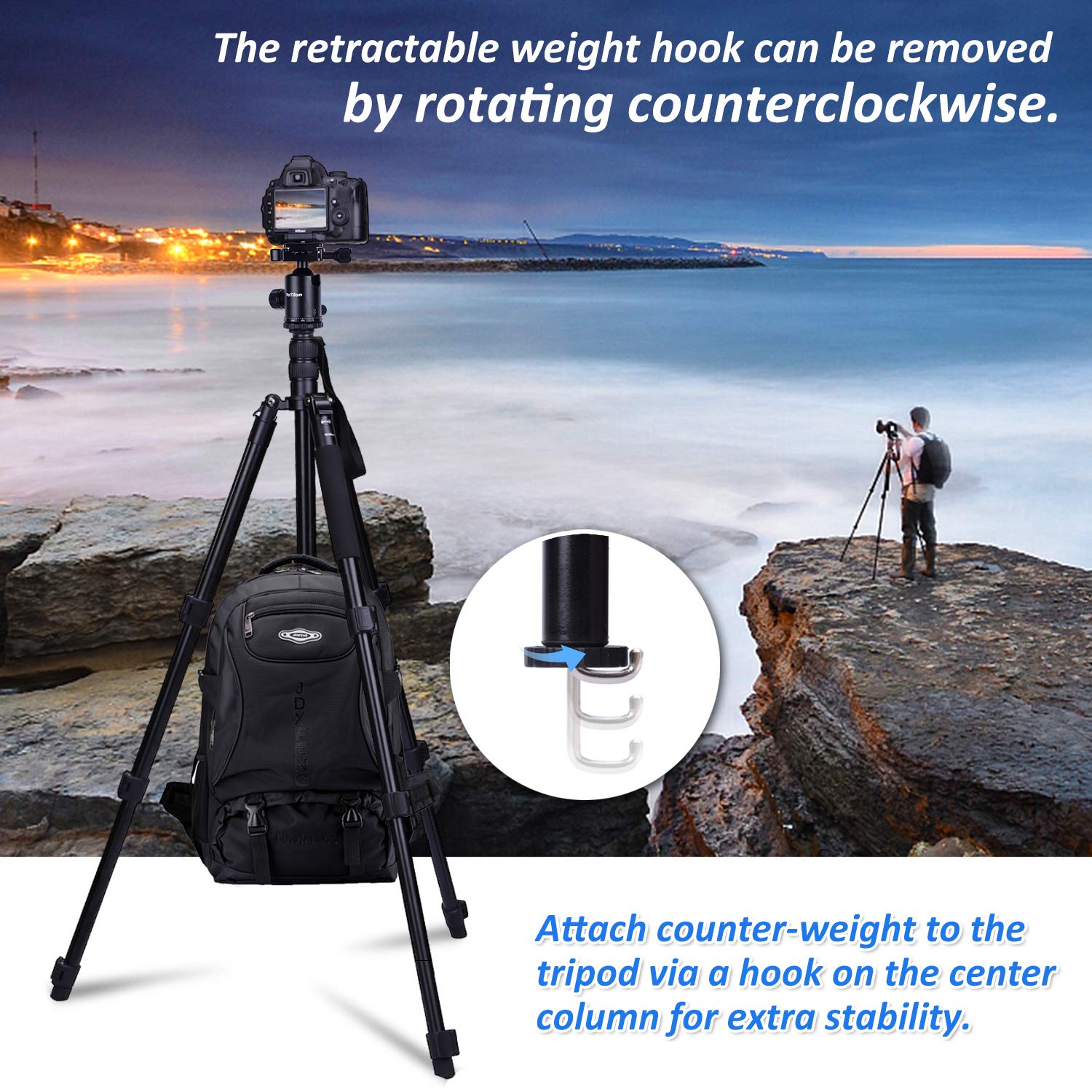 YoTilon Tripod for Camera, 76” Aluminum DSLR Camera Tripod Monopod 360 Degree Ball Head with 1/4 Screw Fast Quick Release Plates for Canon Nikon Sony Samsung Olympus Panasonic & Pentax Travel Work