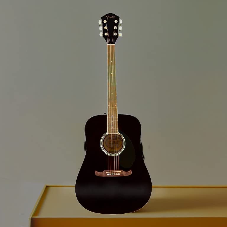 Fender FA-125 Dreadnought Acoustic Guitar, with 2-Year Warranty, Black, with Gig Bag