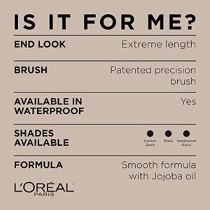 L'Oreal Paris Makeup Telescopic Original Lengthening, Lash Separating Mascara with Dual Precision Brush, Waterproof, Black, 0.27 Fl Oz., 1 Count