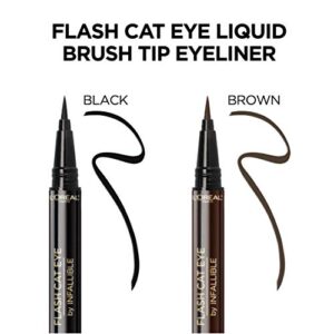 L'Oreal Paris Makeup Infallible Flash Cat Eye Waterproof Liquid Eyeliner, Black, 0.44 oz.