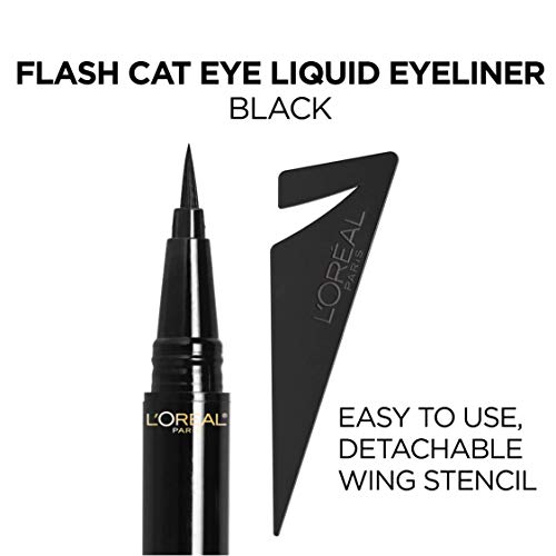 L'Oreal Paris Makeup Infallible Flash Cat Eye Waterproof Liquid Eyeliner, Black, 0.44 oz.