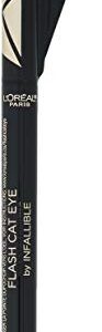 L'Oreal Paris Makeup Infallible Flash Cat Eye Waterproof Liquid Eyeliner, Black, 0.44 oz.