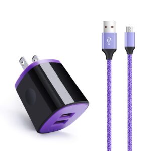 charger plug micro usb cable compatible for samsung galaxy s7 s6 j7 j7v j3 j3v j8 j5 a6 a10 note 5 4,lg k50 k40 k30 k20 v10,moto e6 e5 g4 g5,tablet,wall charging block fast charging android phone cord