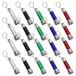 bantoye 20 packs mini led flashlights, 2.7 inch pocket flashlight keychain 5 bulbs led for kids, camping, party, 5 colors
