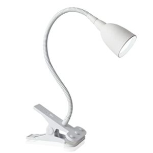 newhouse lighting nhclp-ol-wh olivia led clamp light desk lamp with flexible gooseneck, 3 brightness levels & 3 color modes, white