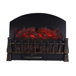 caesar fireplace stove adjustable electric log set heater with realistic ember bed 1500w remote controller black