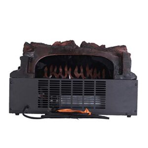 Caesar Fireplace Stove Adjustable Electric Log Set Heater with Realistic Ember Bed 1500W Remote Controller Black