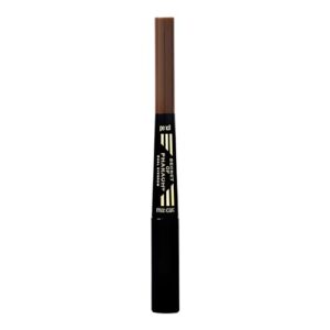 dual eye brow pencil natural brown - 2-in-1 eye brow pencil and eyebrow gel masacara, natural looking brows, stay on all day, perfect for feathering in hair like stroke, flawless brows, cruelty free