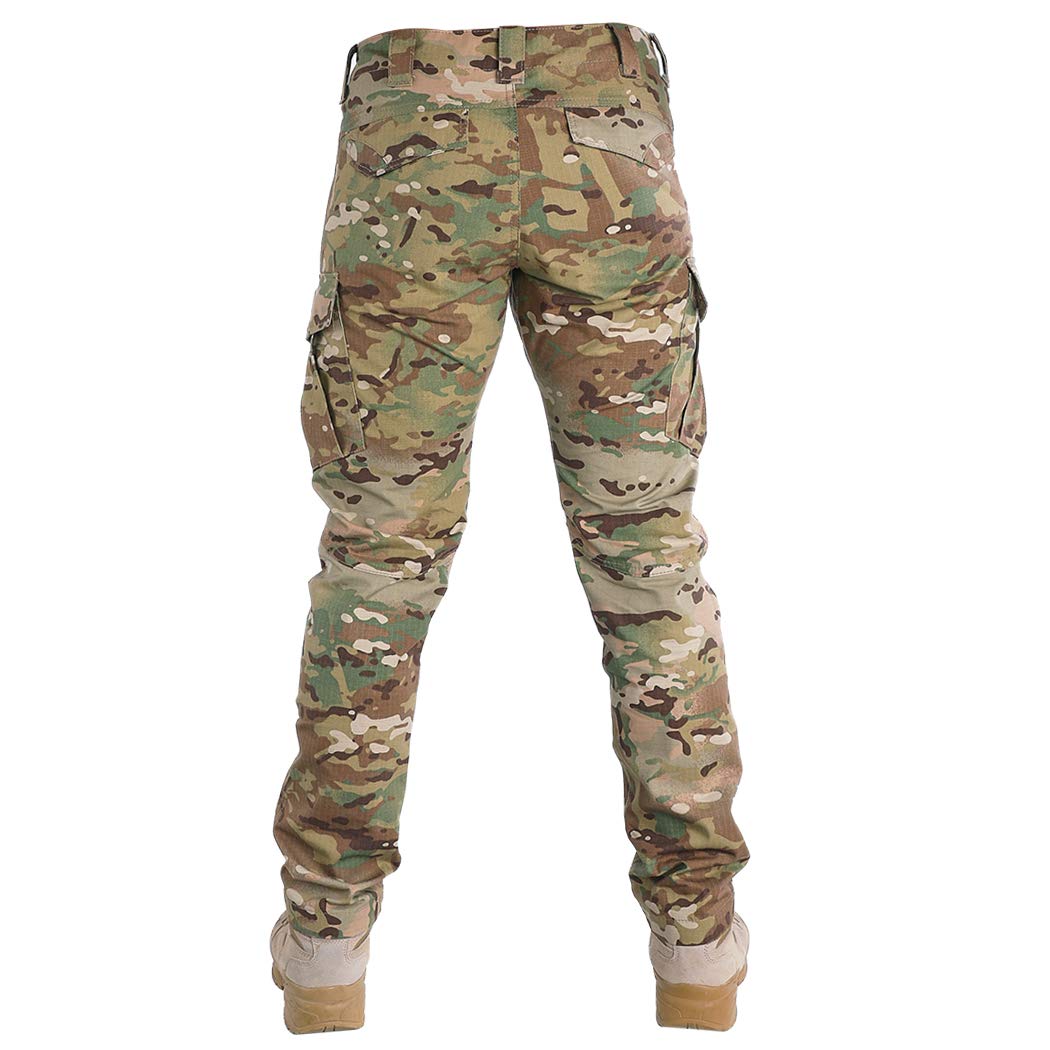 IDOGEAR GL Tactical Pants Multi-camo Combat Pants for Airsoft Military Hunting Paintball Outdoor Sports Slim Fit Style (A:Multi-camo, 32W x 32L)