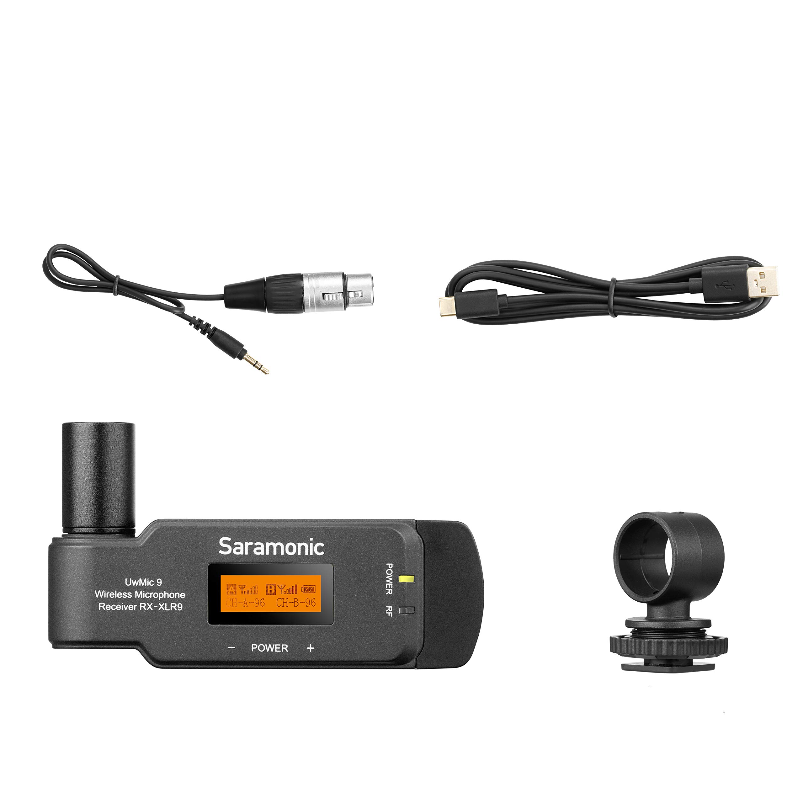 Saramonic Uwmic9 Rx-XLR9 Compact Plug-On Dual-Channel Uhf Wireless Receiver (UWMIC9RX-XLR9)