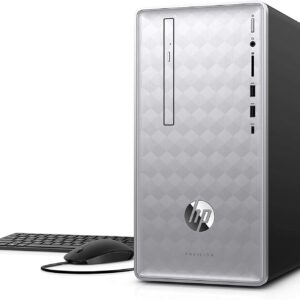 HP Pavilion Desktop Computer, Intel Core i3-8100, 8GB RAM, 1TB hard drive, Windows 10 (590-p0030, Silver) (Renewed)