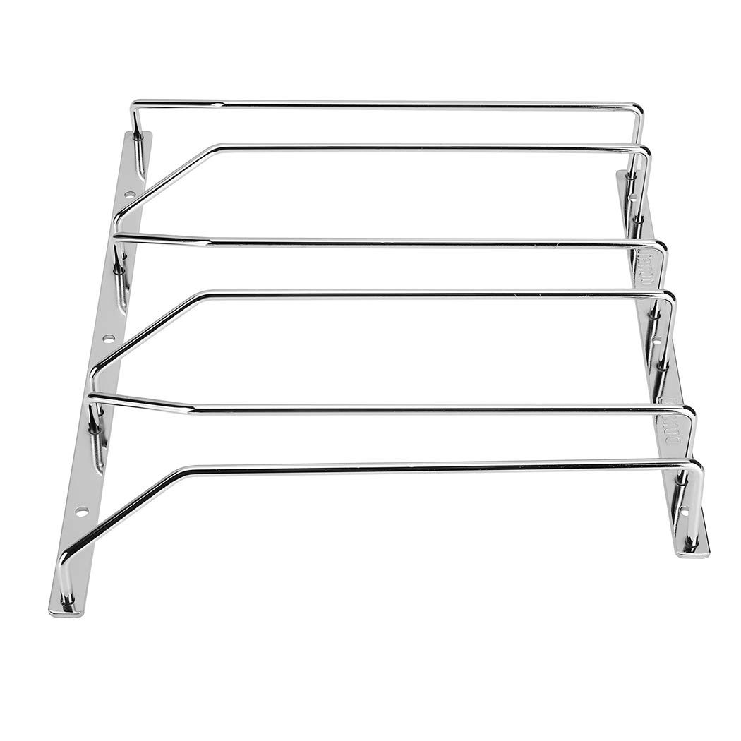 Dianoo Wine Glass Rack Under Cabinet Hanging Wire Stemware Rack Holder With Screws Chrome Finish 27cm 3 Rows