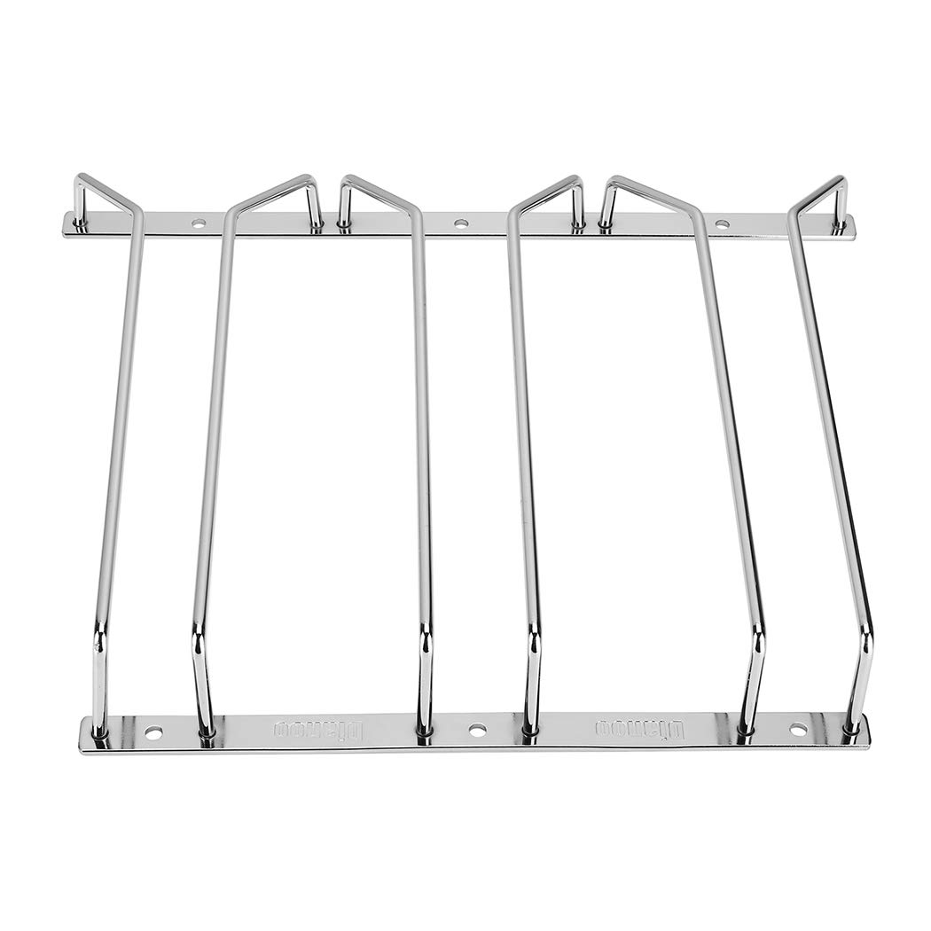 Dianoo Wine Glass Rack Under Cabinet Hanging Wire Stemware Rack Holder With Screws Chrome Finish 27cm 3 Rows