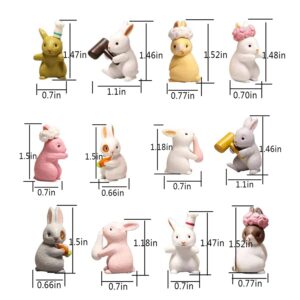 Hvogvok Rabbit Doll, Rabbit Toy, Rabbit Character Set, Fairy Tale Garden Decoration, Cake Topper Decoration/12-Piece Set