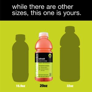 vitaminwater refresh electrolyte enhanced water w/ vitamins, tropical mango drinks, 20 fl oz, 12 Pack