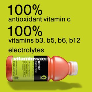 vitaminwater refresh electrolyte enhanced water w/ vitamins, tropical mango drinks, 20 fl oz, 12 Pack