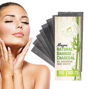 Oil Blotting Sheets for Face Natural Bamboo Charcoal Blotting Paper for Oily Skin Oil Absorbing Tissues Beauty Blotters Remove Excess Shine Organic Blot Papers For Make UpFacial & Skin Care 3 Pack