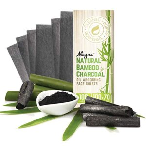 Oil Blotting Sheets for Face Natural Bamboo Charcoal Blotting Paper for Oily Skin Oil Absorbing Tissues Beauty Blotters Remove Excess Shine Organic Blot Papers For Make UpFacial & Skin Care 3 Pack